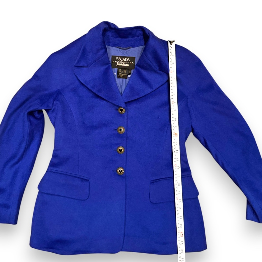ESCADA Royal blue wool angora cashgora blazer jeweled buttons size 38 / US 8 - Picture 15 of 15